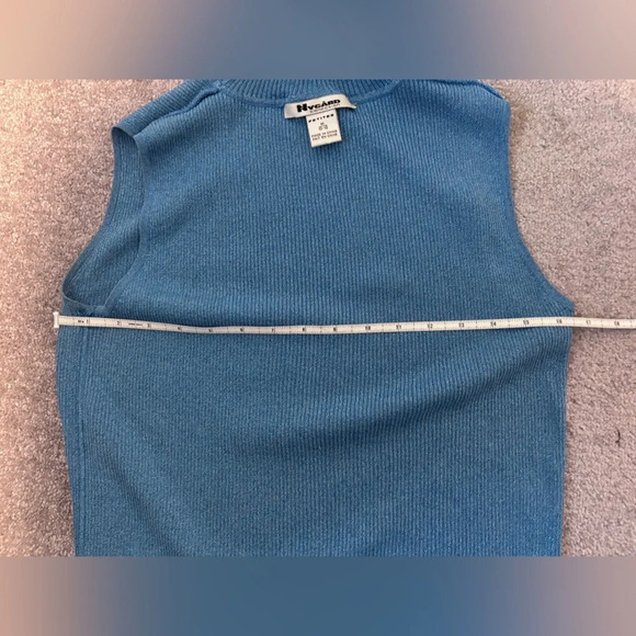 Vintage | Nygard Collection | Blue Sparkly Sleeveless Turtle Neck | Size M - Picture 5 of 10